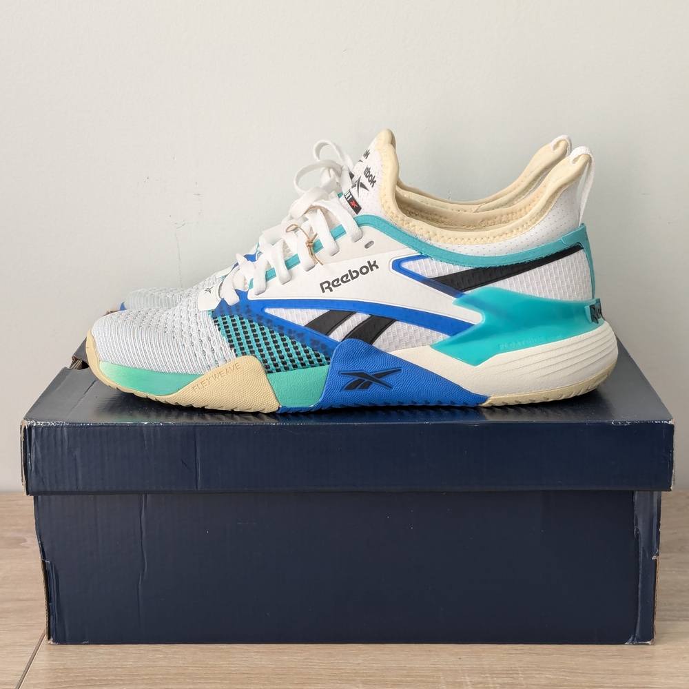 Reebok White and Blue Athletic Shoes